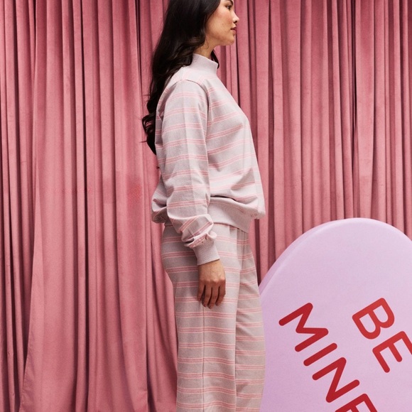 💜💗Parke Valentine Mockneck Pullover Darling Stripe XXL- In Hand Ready to Ship! - Picture 3 of 4